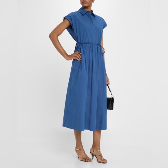 Lafayette 148 New York Dresses & Skirts - NWT Lafayette 148 New York Royale Blue Drawstring Gathered Midi Shirtdress | XS